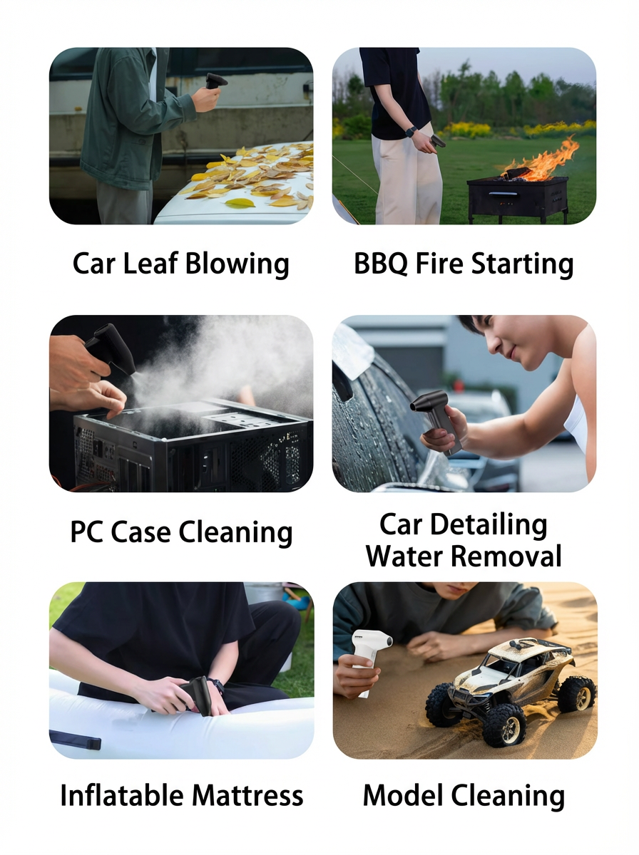 Hibstorm 007 Turbo Handheld Fan - 130000RPM Brushless Motor | Portable Rechargeable Dust Blower for Cleaning, Cooling & Outdoor Use