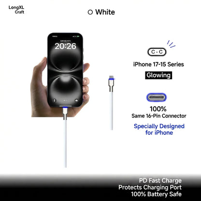 240W USB-C Cable - White Color Card