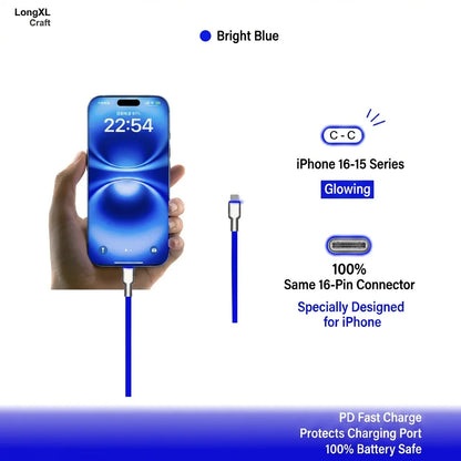 240W USB-C Cable - Bright Blue Color Card