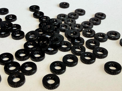 Bulk M3 ultra-thin FPV stack nuts, 1.5mm 6061 aluminum anodized black